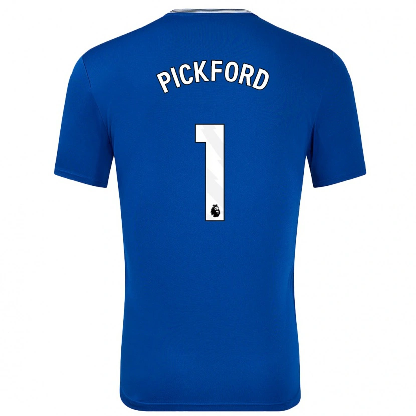 Danxen Mænd Jordan Pickford #1 Blå Med Hjemmebane Spillertrøjer 2024/25 Trøje T-Shirt