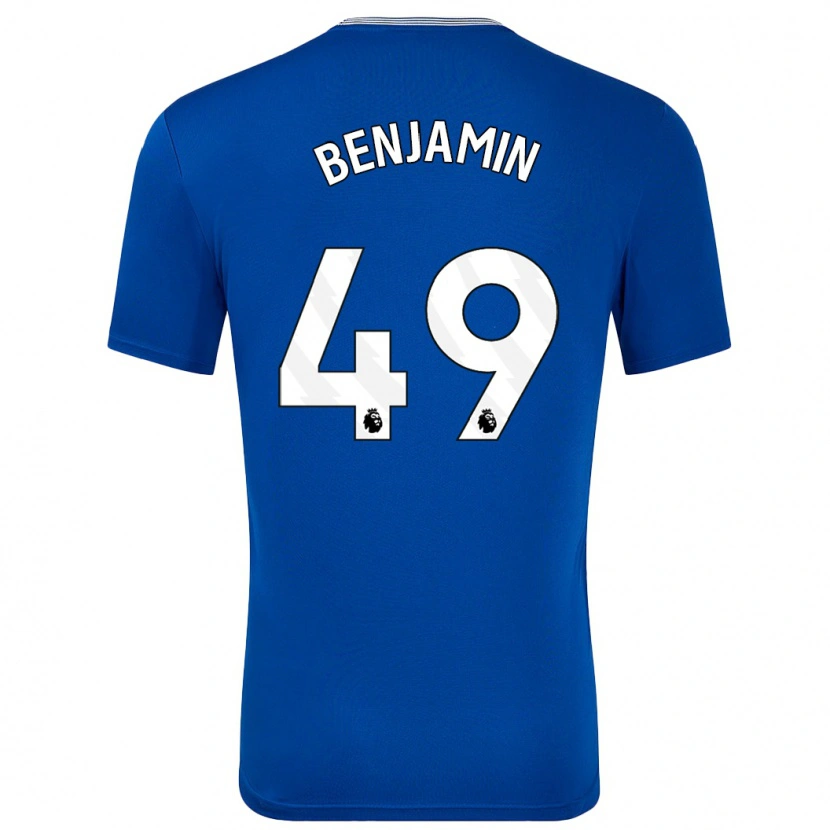 Danxen Mænd Omari Benjamin #49 Blå Med Hjemmebane Spillertrøjer 2024/25 Trøje T-Shirt