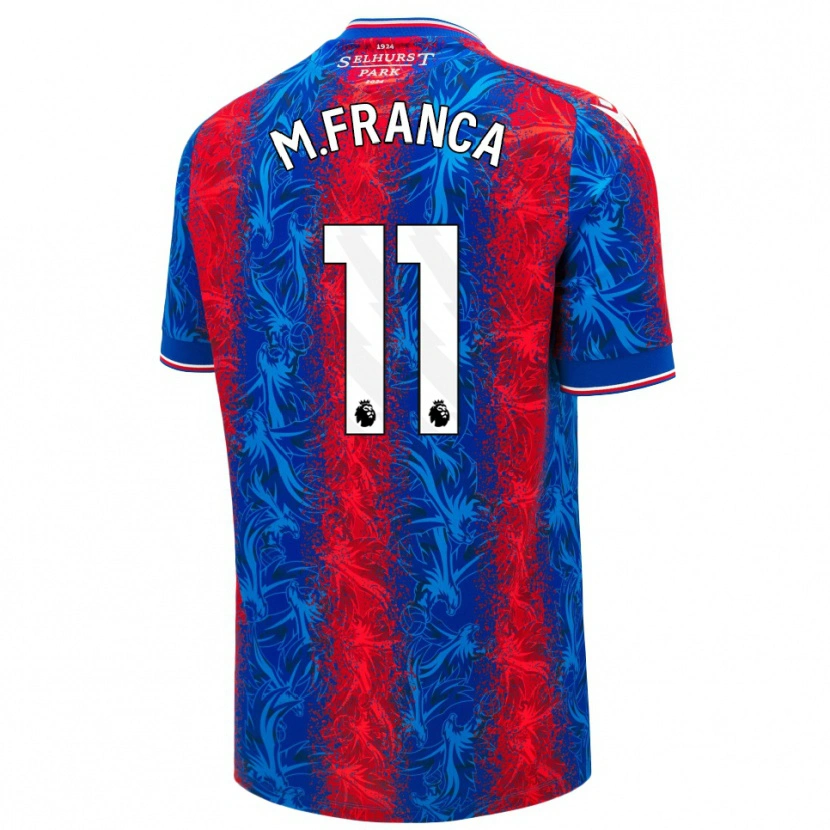 Danxen Mænd Matheus França #11 Røde Blå Striber Hjemmebane Spillertrøjer 2024/25 Trøje T-Shirt