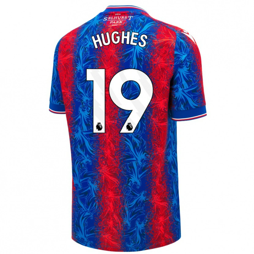 Danxen Mænd Will Hughes #19 Røde Blå Striber Hjemmebane Spillertrøjer 2024/25 Trøje T-Shirt