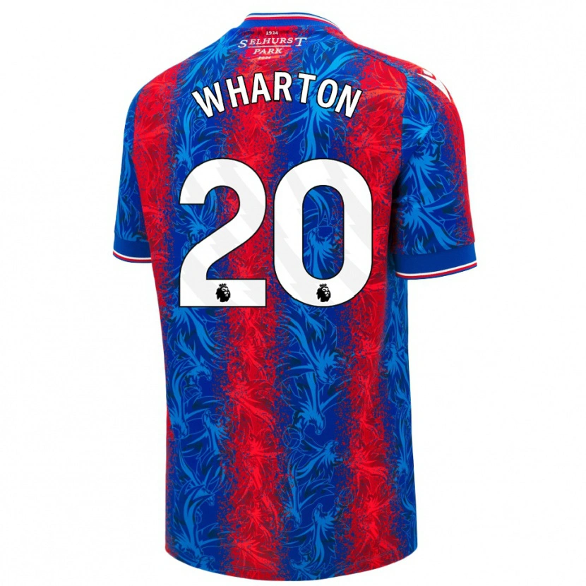 Danxen Mænd Adam Wharton #20 Røde Blå Striber Hjemmebane Spillertrøjer 2024/25 Trøje T-Shirt