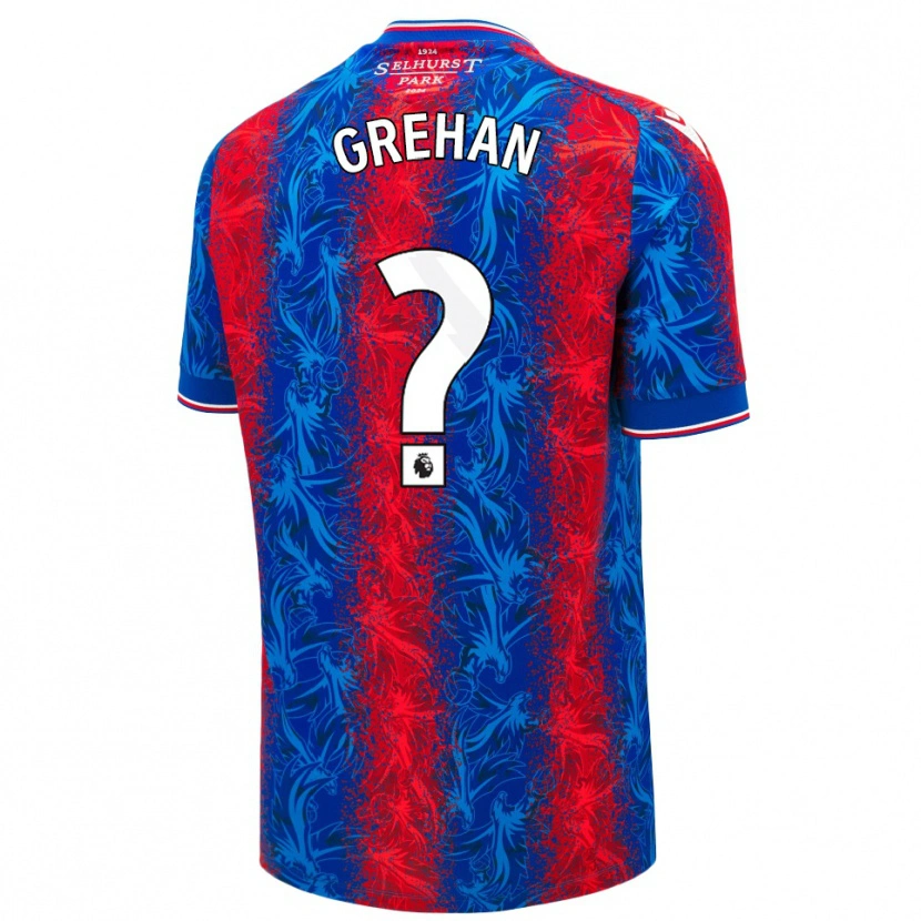 Danxen Mænd Seán Grehan #0 Røde Blå Striber Hjemmebane Spillertrøjer 2024/25 Trøje T-Shirt