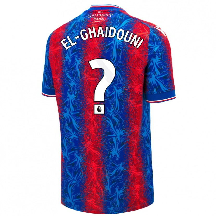Danxen Mænd Nabil El-Ghaidouni Taitt #0 Røde Blå Striber Hjemmebane Spillertrøjer 2024/25 Trøje T-Shirt