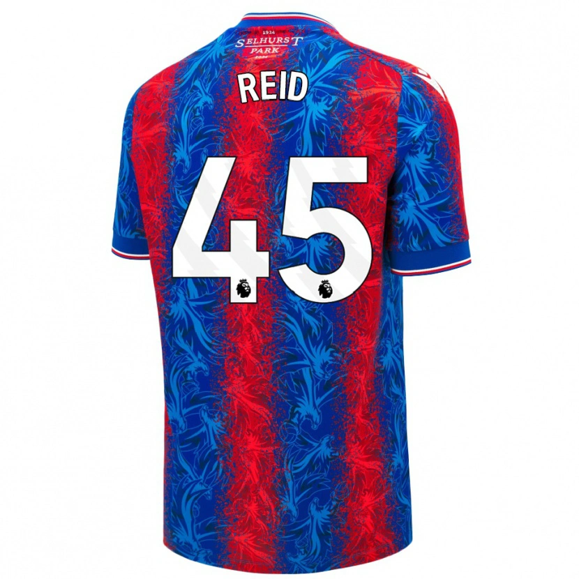 Danxen Mænd Dylan Reid #45 Røde Blå Striber Hjemmebane Spillertrøjer 2024/25 Trøje T-Shirt