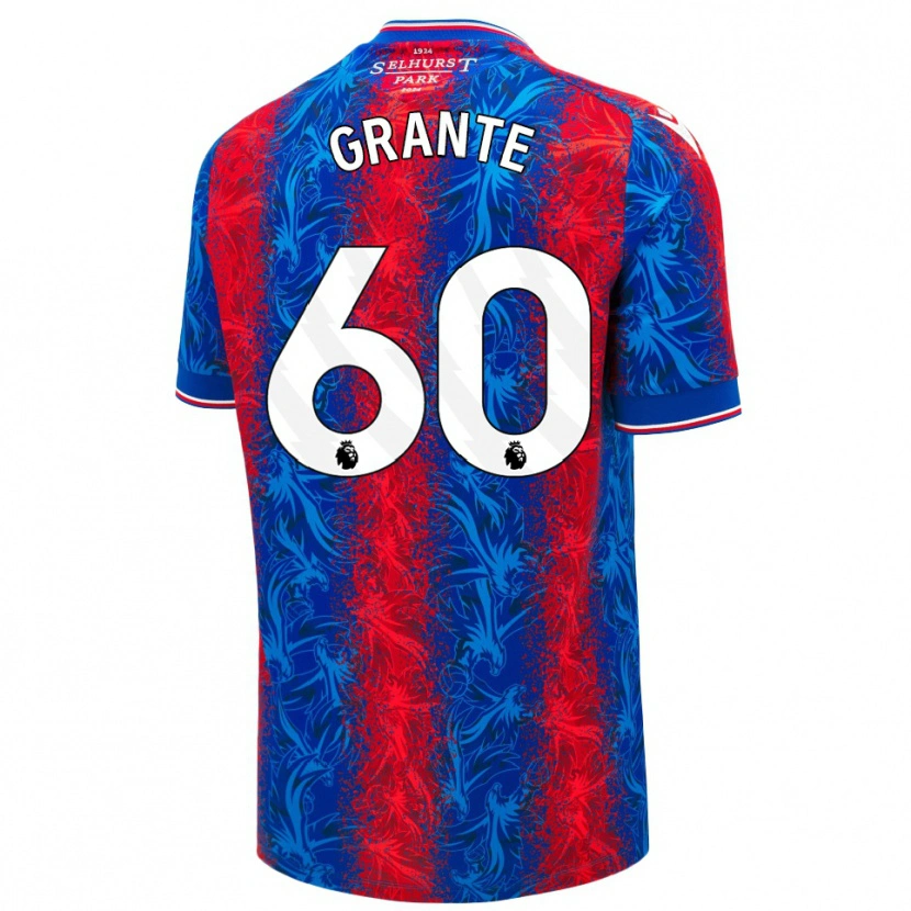 Danxen Mænd Jake Grante #60 Røde Blå Striber Hjemmebane Spillertrøjer 2024/25 Trøje T-Shirt