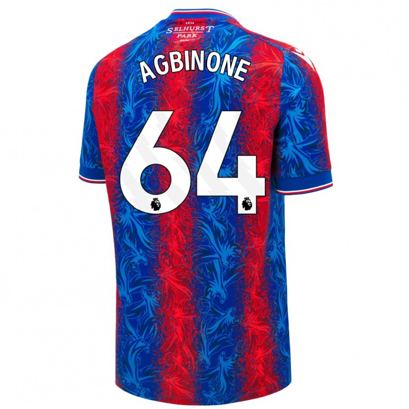 Danxen Mænd Asher Agbinone #64 Røde Blå Striber Hjemmebane Spillertrøjer 2024/25 Trøje T-Shirt