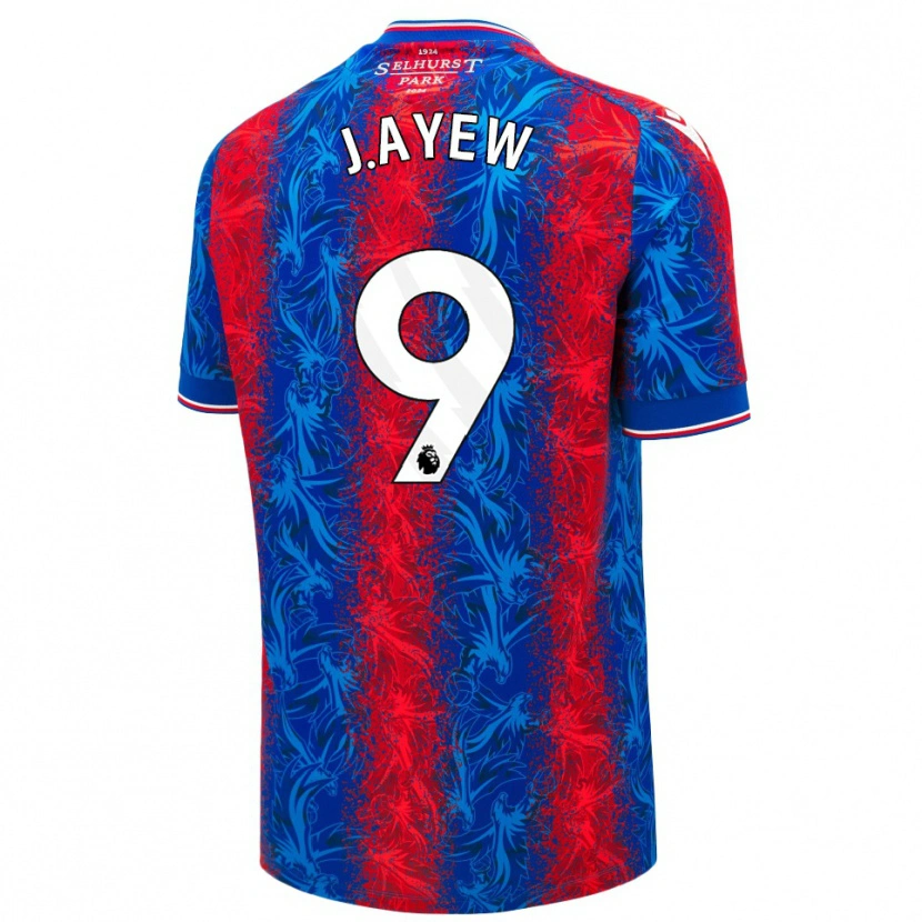 Danxen Mænd Jordan Ayew #9 Røde Blå Striber Hjemmebane Spillertrøjer 2024/25 Trøje T-Shirt