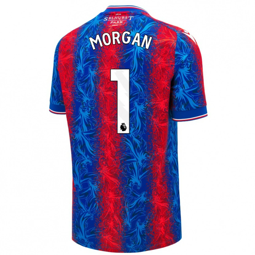 Danxen Mænd Chloe Morgan #1 Røde Blå Striber Hjemmebane Spillertrøjer 2024/25 Trøje T-Shirt