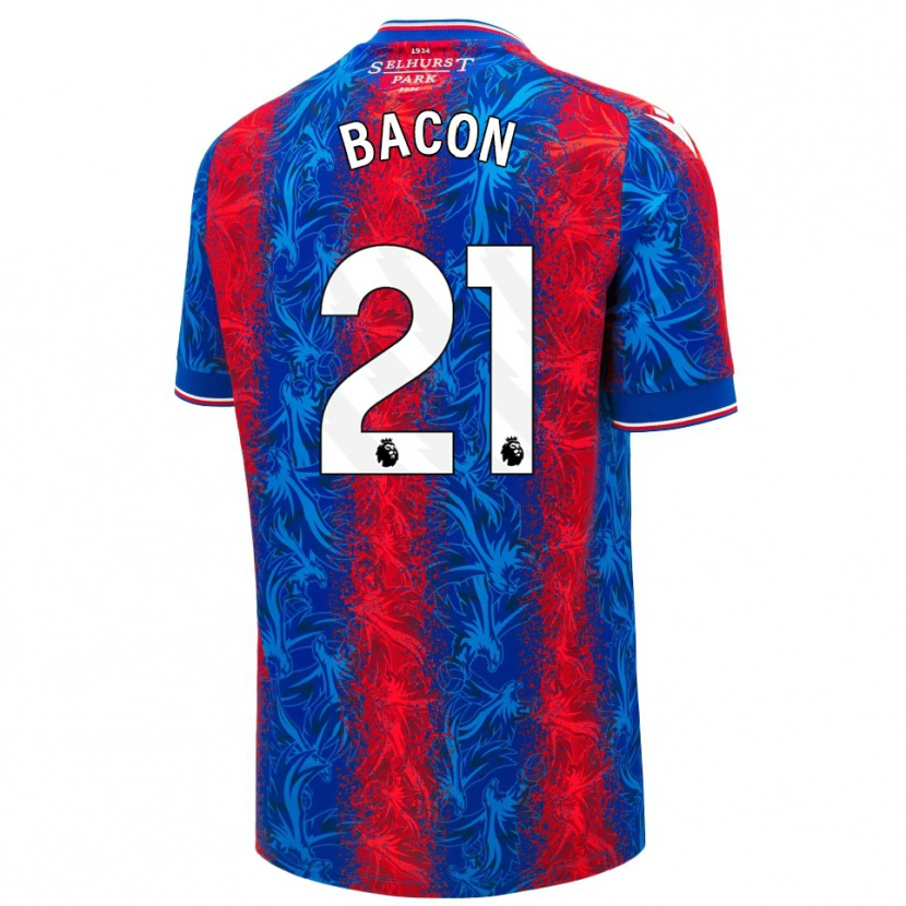 Danxen Mænd Skye Bacon #21 Røde Blå Striber Hjemmebane Spillertrøjer 2024/25 Trøje T-Shirt