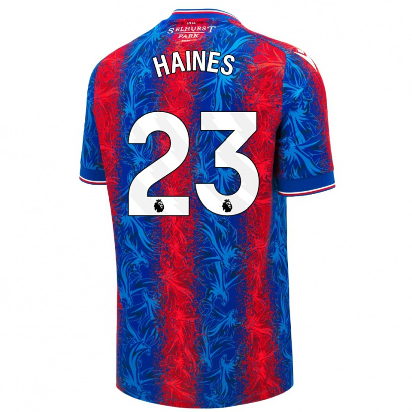 Danxen Mænd Coral-Jade Haines #23 Røde Blå Striber Hjemmebane Spillertrøjer 2024/25 Trøje T-Shirt