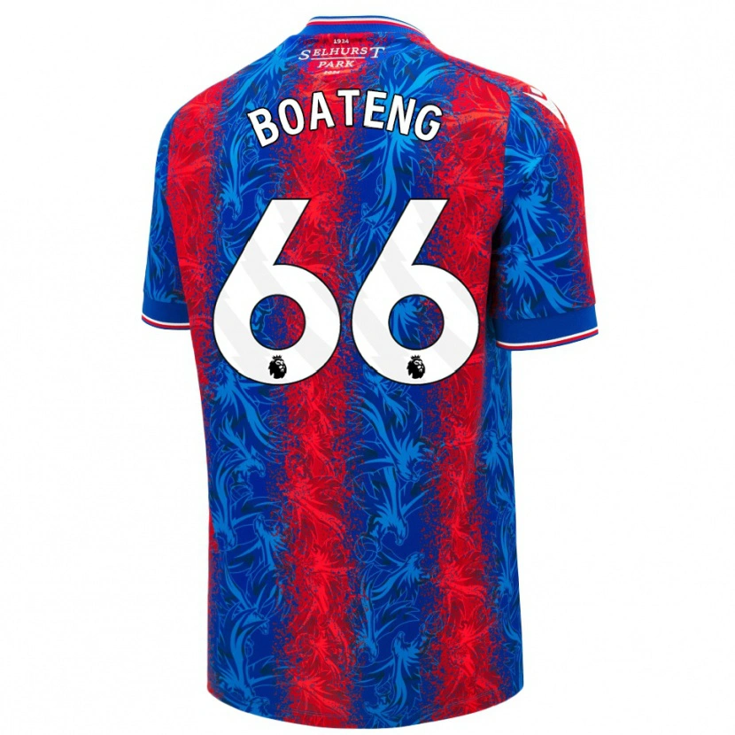 Danxen Mænd David Boateng #66 Røde Blå Striber Hjemmebane Spillertrøjer 2024/25 Trøje T-Shirt