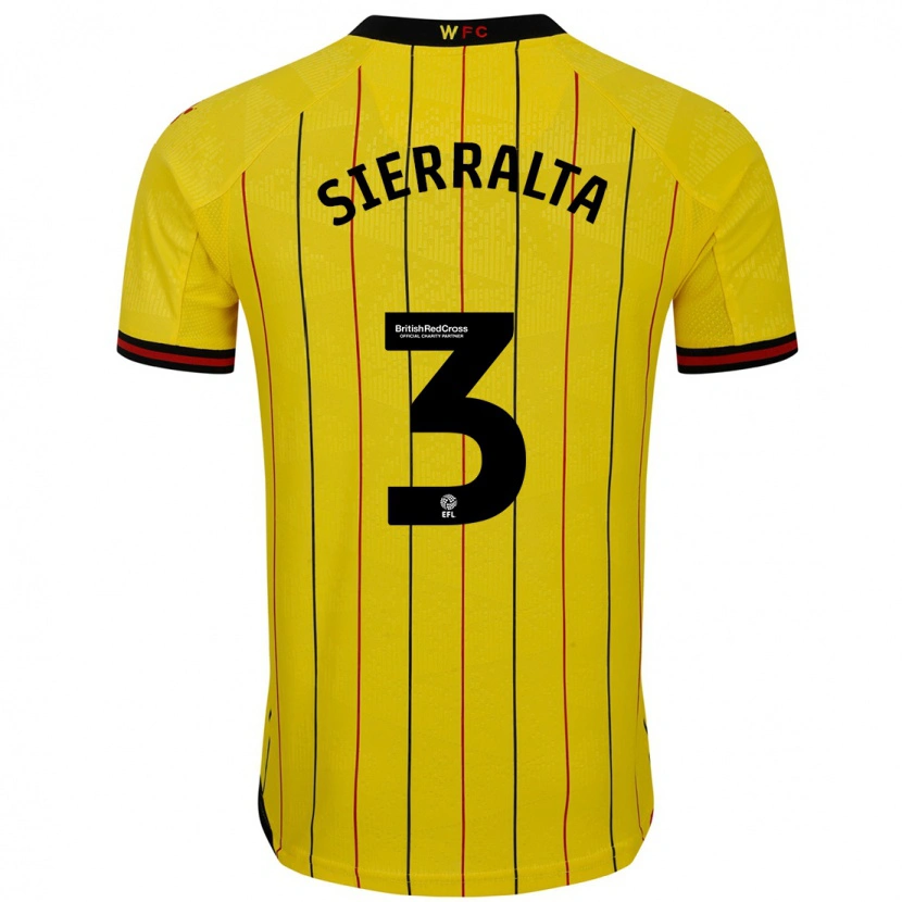 Danxen Mænd Francisco Sierralta #3 Gul Sort Hjemmebane Spillertrøjer 2024/25 Trøje T-Shirt
