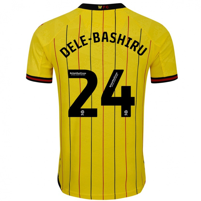 Danxen Mænd Tom Dele-Bashiru #24 Gul Sort Hjemmebane Spillertrøjer 2024/25 Trøje T-Shirt