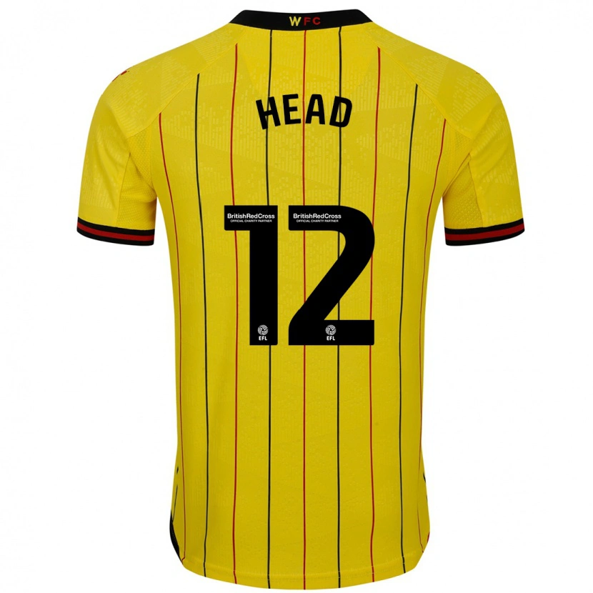 Danxen Mænd Ellie Head #12 Gul Sort Hjemmebane Spillertrøjer 2024/25 Trøje T-Shirt