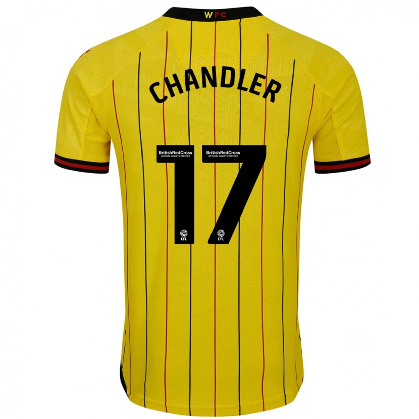 Danxen Mænd Megan Chandler #17 Gul Sort Hjemmebane Spillertrøjer 2024/25 Trøje T-Shirt
