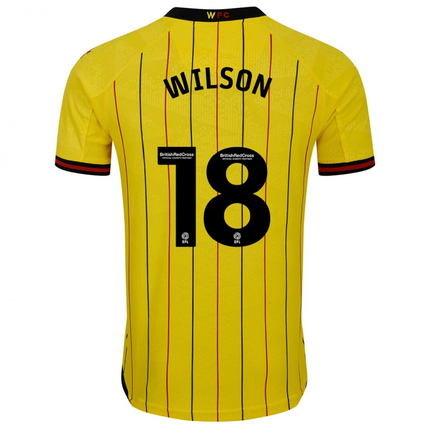 Danxen Mænd Poppy Wilson #18 Gul Sort Hjemmebane Spillertrøjer 2024/25 Trøje T-Shirt