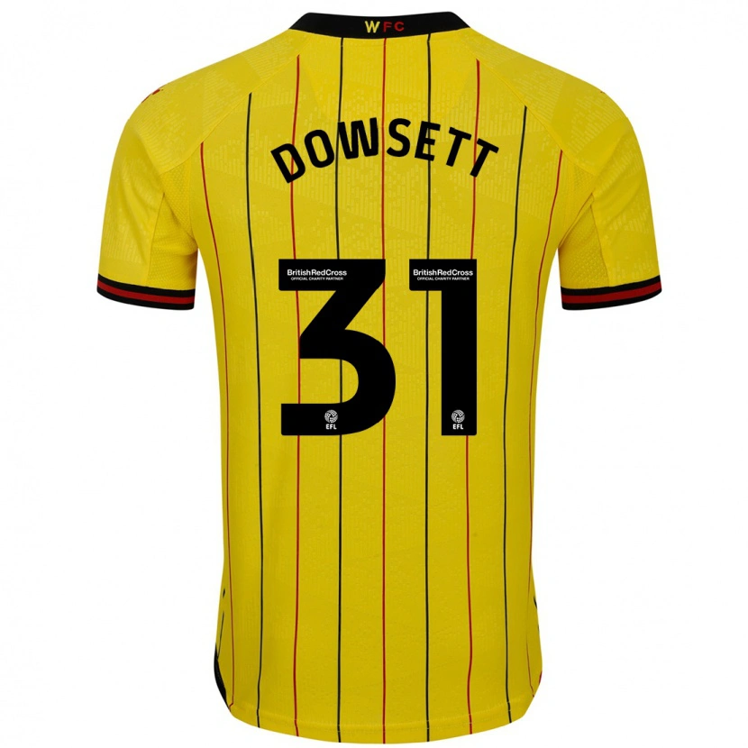 Danxen Mænd Rebekah Dowsett #31 Gul Sort Hjemmebane Spillertrøjer 2024/25 Trøje T-Shirt