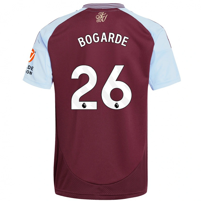 Danxen Mænd Lamare Bogarde #26 Burgund Himmelblå Hjemmebane Spillertrøjer 2024/25 Trøje T-Shirt