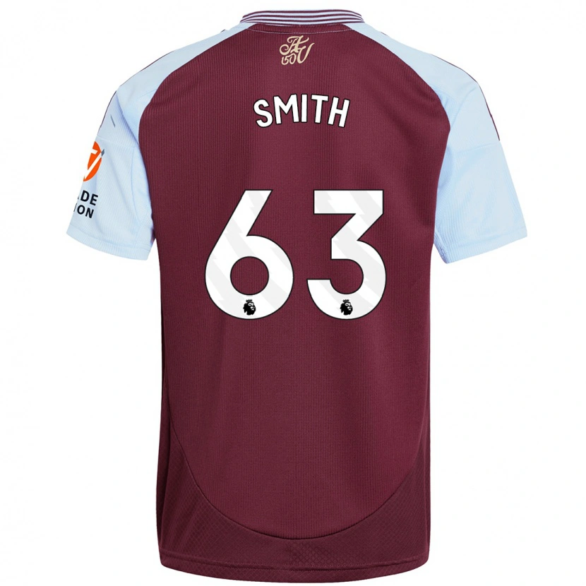 Danxen Mænd Kerr Smith #63 Burgund Himmelblå Hjemmebane Spillertrøjer 2024/25 Trøje T-Shirt