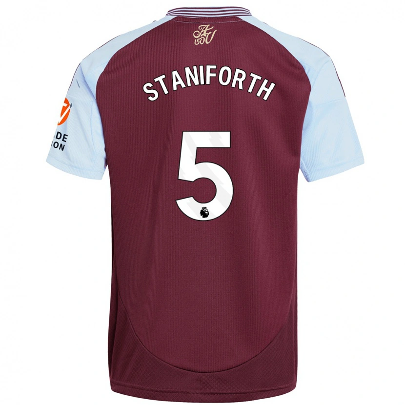 Danxen Mænd Lucy Staniforth #5 Burgund Himmelblå Hjemmebane Spillertrøjer 2024/25 Trøje T-Shirt