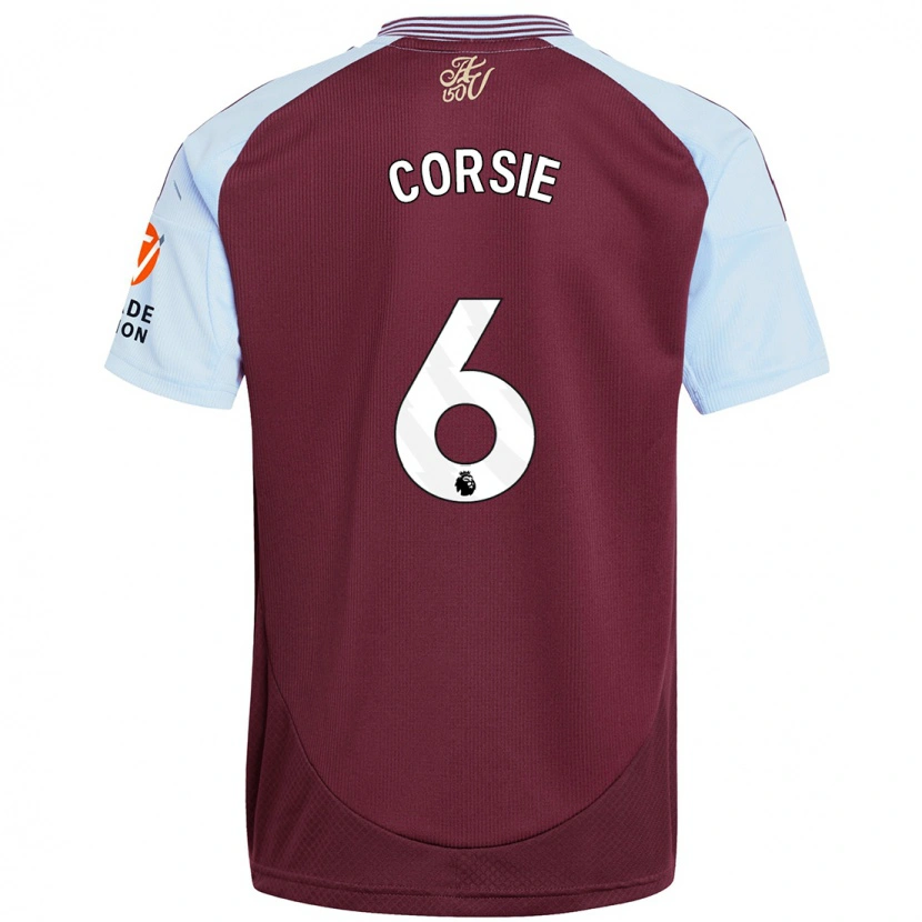 Danxen Mænd Rachel Corsie #6 Burgund Himmelblå Hjemmebane Spillertrøjer 2024/25 Trøje T-Shirt