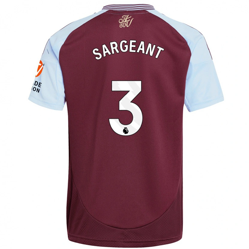 Danxen Mænd Meaghan Sargeant #3 Burgund Himmelblå Hjemmebane Spillertrøjer 2024/25 Trøje T-Shirt