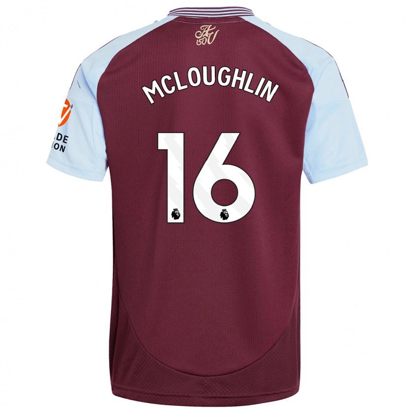 Danxen Mænd Olivia Mcloughlin #16 Burgund Himmelblå Hjemmebane Spillertrøjer 2024/25 Trøje T-Shirt