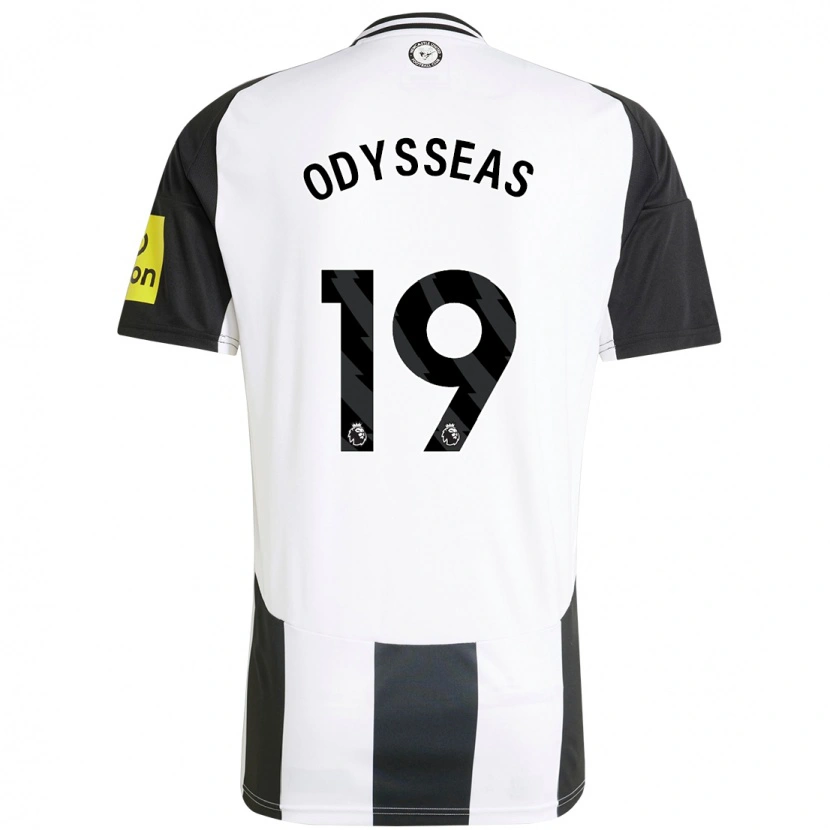 Danxen Mænd Odysseas Vlachodimos #19 Hvid Sort Hjemmebane Spillertrøjer 2024/25 Trøje T-Shirt