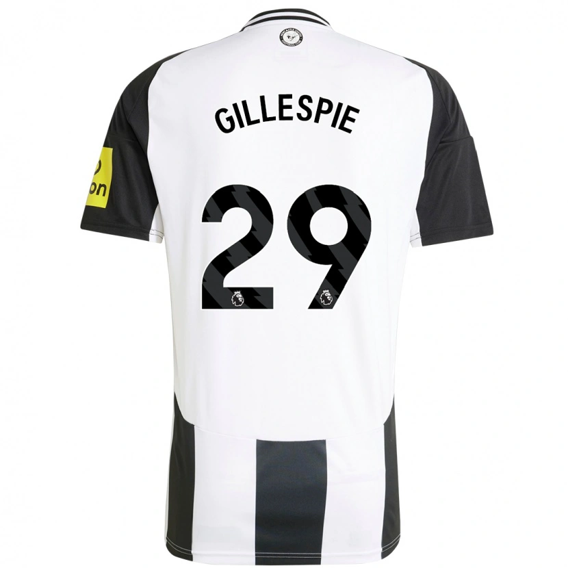 Danxen Mænd Mark Gillespie #29 Hvid Sort Hjemmebane Spillertrøjer 2024/25 Trøje T-Shirt