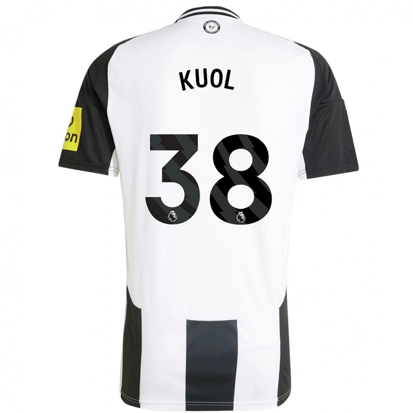 Danxen Mænd Garang Kuol #38 Hvid Sort Hjemmebane Spillertrøjer 2024/25 Trøje T-Shirt
