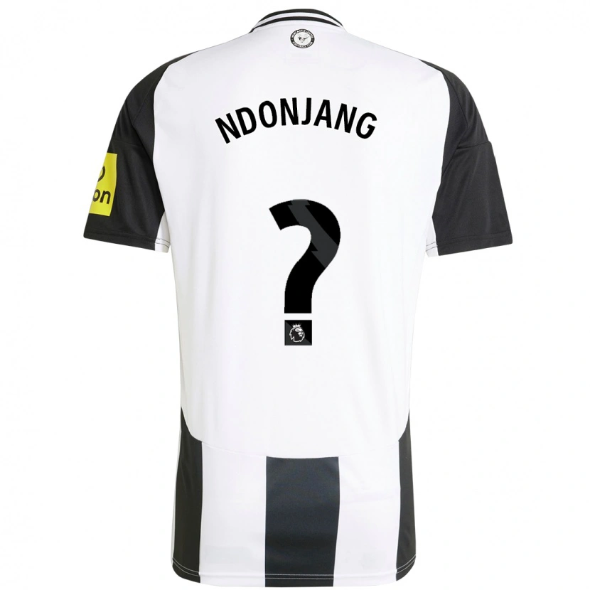 Danxen Mænd Alan Ndonjang #0 Hvid Sort Hjemmebane Spillertrøjer 2024/25 Trøje T-Shirt