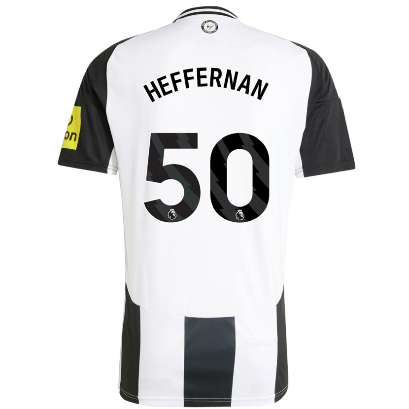 Danxen Mænd Cathal Heffernan #50 Hvid Sort Hjemmebane Spillertrøjer 2024/25 Trøje T-Shirt