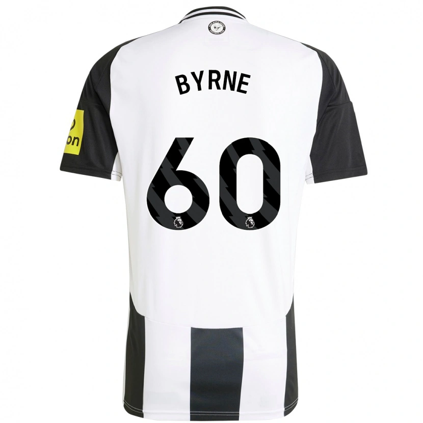 Danxen Mænd Reece Byrne #60 Hvid Sort Hjemmebane Spillertrøjer 2024/25 Trøje T-Shirt