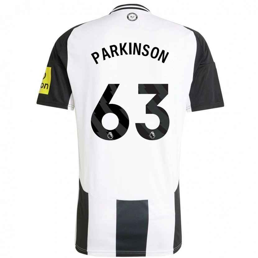 Danxen Mænd Ben Parkinson #63 Hvid Sort Hjemmebane Spillertrøjer 2024/25 Trøje T-Shirt