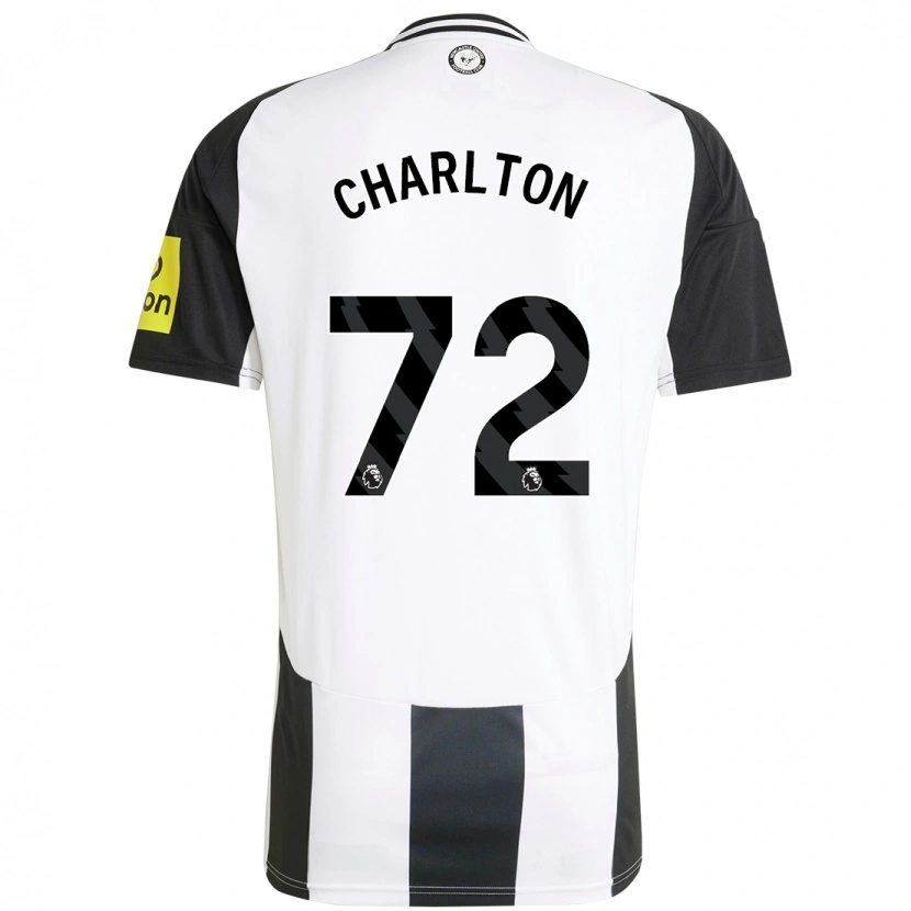 Danxen Mænd Dylan Charlton #72 Hvid Sort Hjemmebane Spillertrøjer 2024/25 Trøje T-Shirt