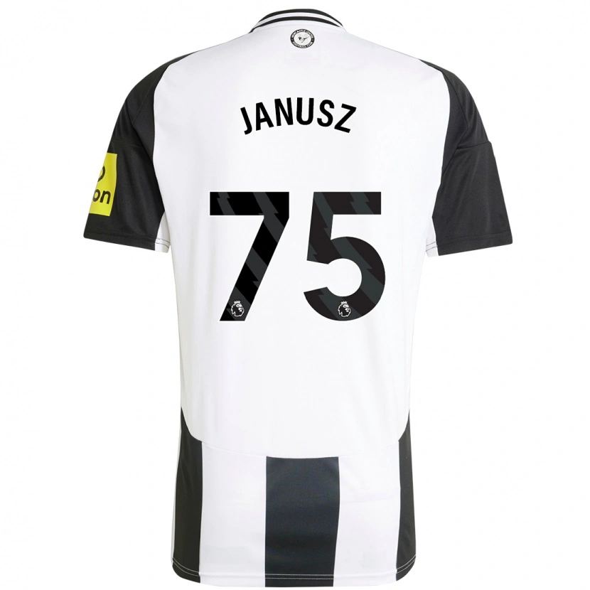 Danxen Mænd Adrian Janusz #75 Hvid Sort Hjemmebane Spillertrøjer 2024/25 Trøje T-Shirt