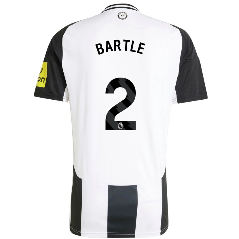 Danxen Mænd Jodie Bartle #2 Hvid Sort Hjemmebane Spillertrøjer 2024/25 Trøje T-Shirt