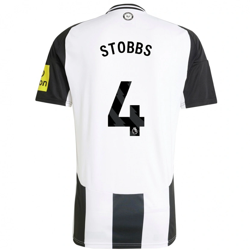 Danxen Mænd Amber-Keegan Stobbs #4 Hvid Sort Hjemmebane Spillertrøjer 2024/25 Trøje T-Shirt