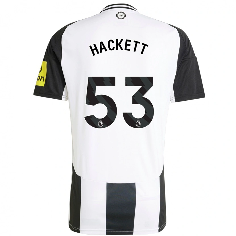 Danxen Mænd Jordan Hackett #53 Hvid Sort Hjemmebane Spillertrøjer 2024/25 Trøje T-Shirt