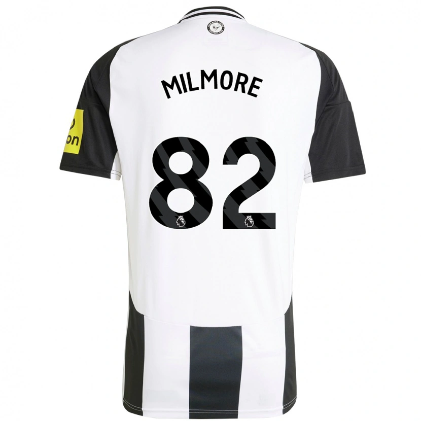 Danxen Mænd Carter Milmore #82 Hvid Sort Hjemmebane Spillertrøjer 2024/25 Trøje T-Shirt