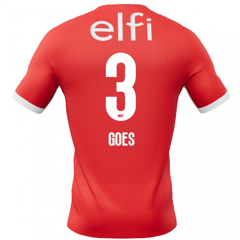Danxen Mænd Wouter Goes #3 Rød Hvid Hjemmebane Spillertrøjer 2024/25 Trøje T-Shirt