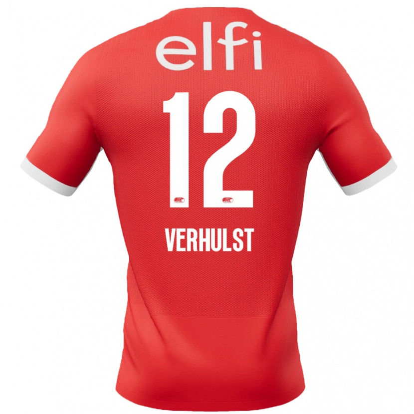 Danxen Mænd Hobie Verhulst #12 Rød Hvid Hjemmebane Spillertrøjer 2024/25 Trøje T-Shirt