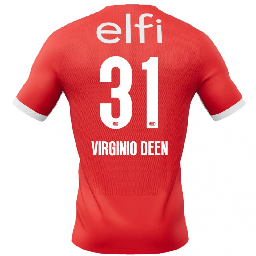 Danxen Mænd Daniël Virginio Deen #31 Rød Hvid Hjemmebane Spillertrøjer 2024/25 Trøje T-Shirt