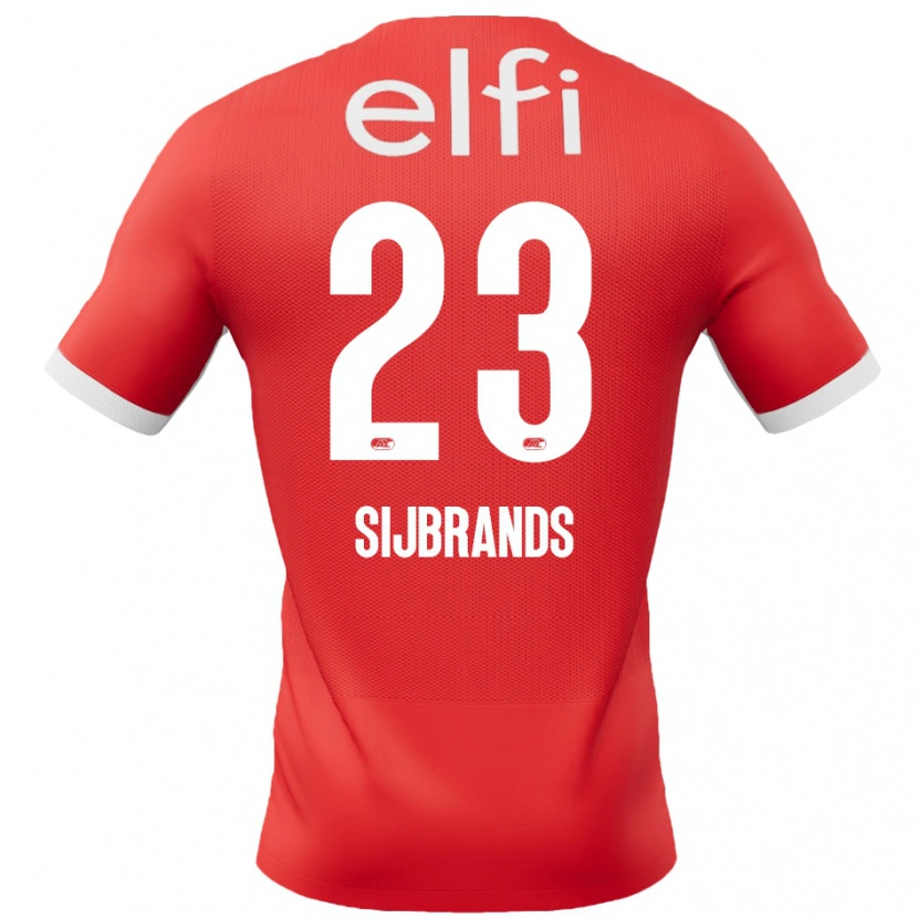 Danxen Mænd Julian Sijbrands #23 Rød Hvid Hjemmebane Spillertrøjer 2024/25 Trøje T-Shirt