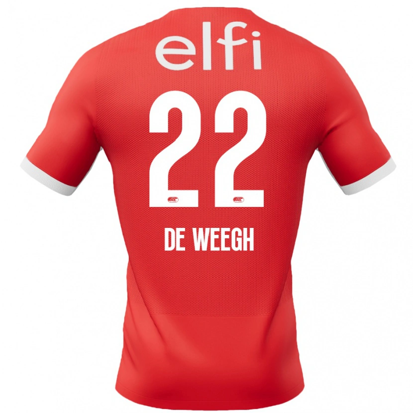 Danxen Mænd Bo Op De Weegh #22 Rød Hvid Hjemmebane Spillertrøjer 2024/25 Trøje T-Shirt