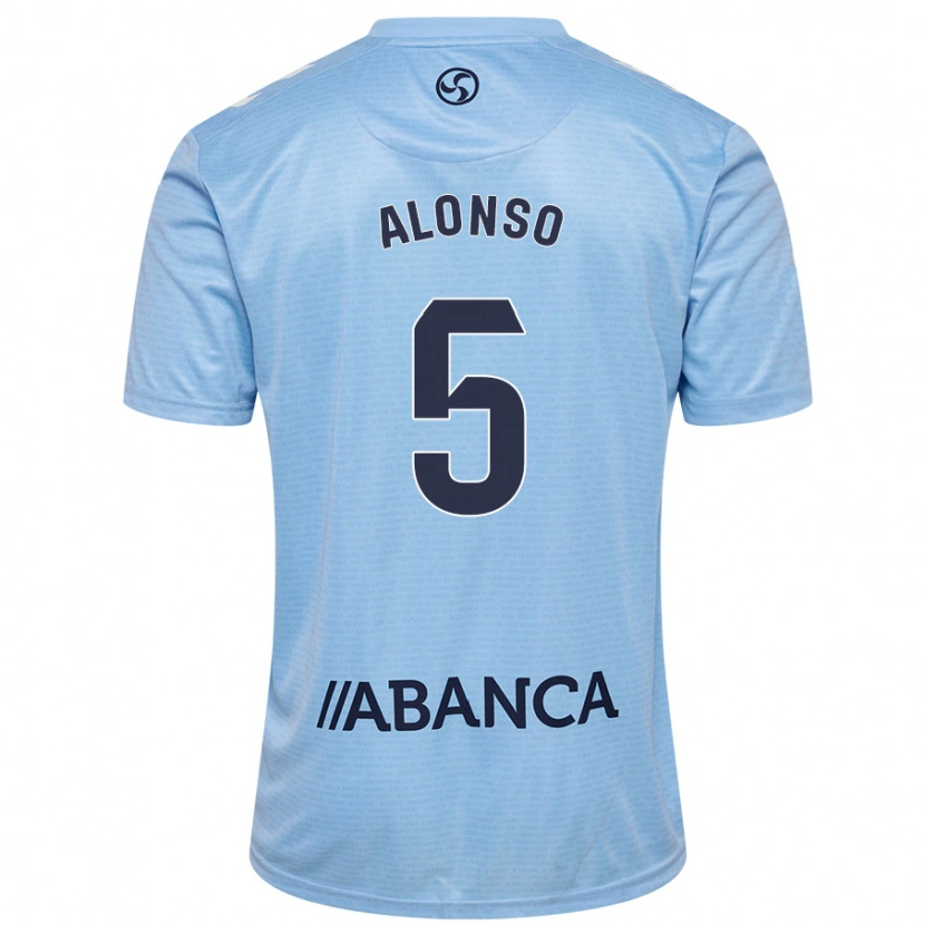 Danxen Mænd Gael Alonso #5 Himmelblå Hjemmebane Spillertrøjer 2024/25 Trøje T-Shirt