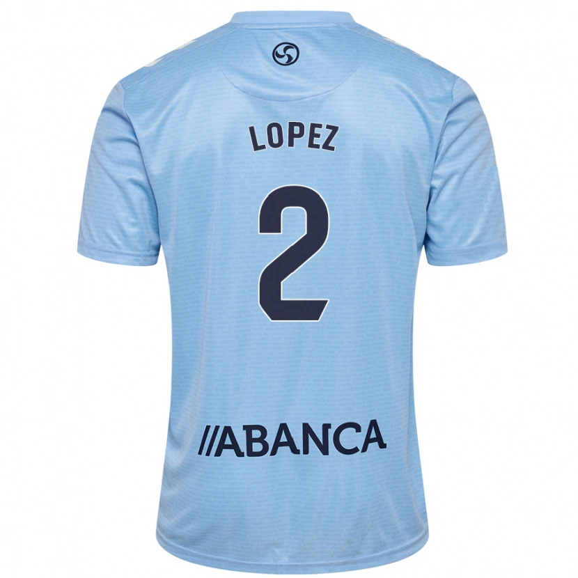 Danxen Mænd Iván López #2 Himmelblå Hjemmebane Spillertrøjer 2024/25 Trøje T-Shirt