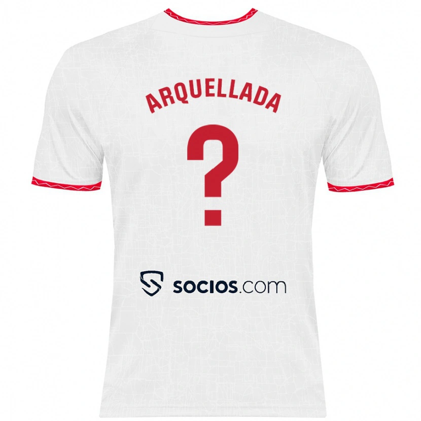 Danxen Mænd Álvaro Arquellada #0 Hvid Rød Hjemmebane Spillertrøjer 2024/25 Trøje T-Shirt