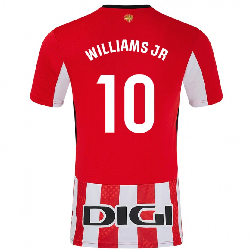 Danxen Mænd Nico Williams #10 Rød Hvid Hjemmebane Spillertrøjer 2024/25 Trøje T-Shirt