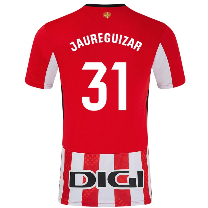 Danxen Mænd Mikel Jauregizar #31 Rød Hvid Hjemmebane Spillertrøjer 2024/25 Trøje T-Shirt